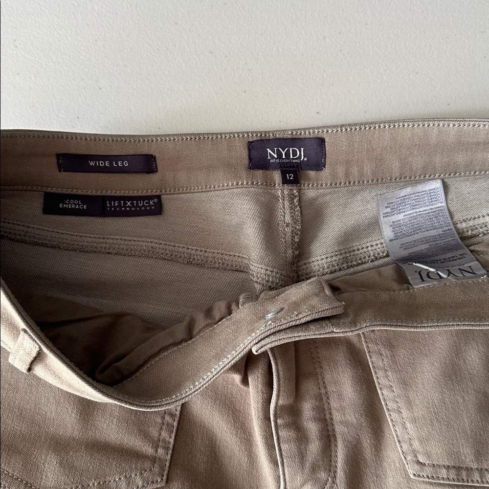 NYDJ Coco High Waist Crop Wide Leg Jeans Saddlewood Brown 12 - Picture 7 of 8